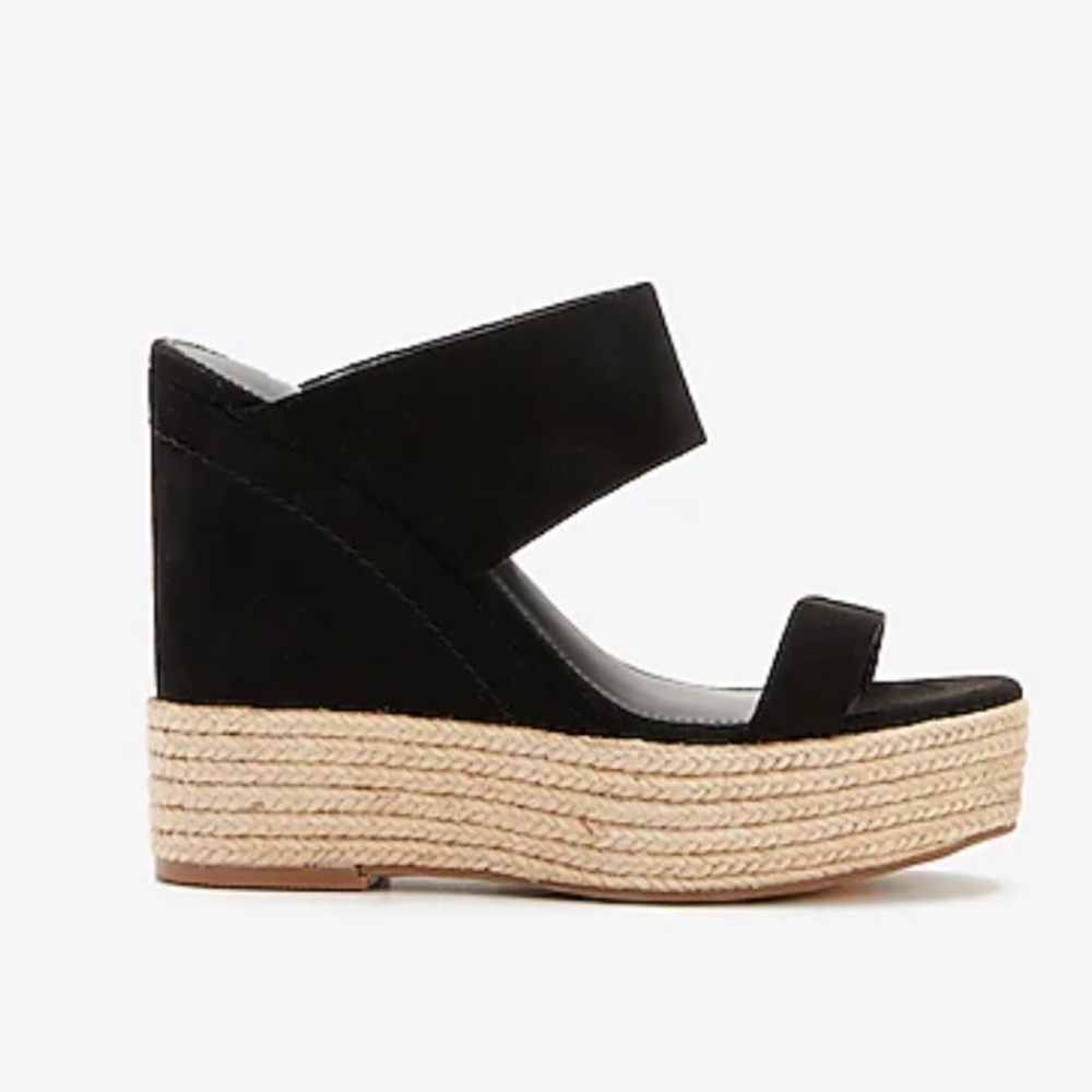 Double strap platform wedge sandals